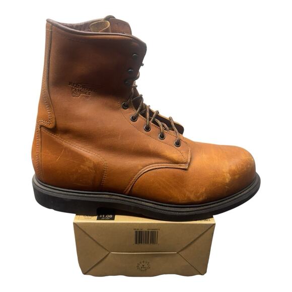 NWOT Red Wing 2242 Vintage Brown Boots Steel Toe 14 D Union Made USA - Picture 6 of 13